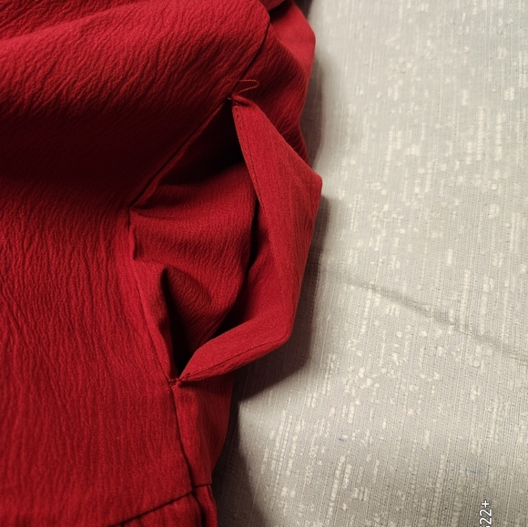 ANRABESS XXL DRESS COLOR WINE RUFLEE SLEEVE. - Picture 11 of 13